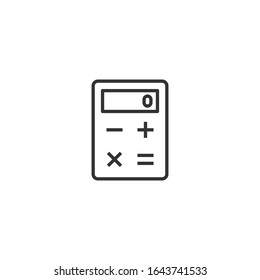 Calculator icon in flat style. Calculate vector illustration on white isolated background. Calculation business concept.