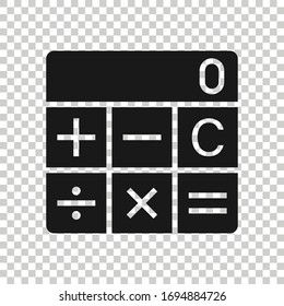 Calculator icon in flat style. Calculate vector illustration on white isolated background. Calculation business concept.