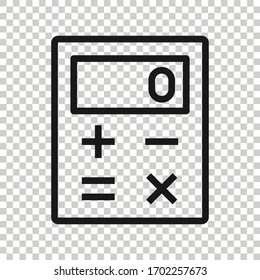 Calculator icon in flat style. Calculate vector illustration on white isolated background. Calculation business concept.