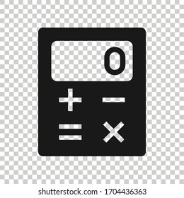 Calculator icon in flat style. Calculate vector illustration on white isolated background. Calculation business concept.