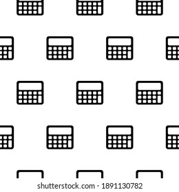 Calculator icon in flat style. Calculate vector illustration on white isolated background. Calculation seamless pattern