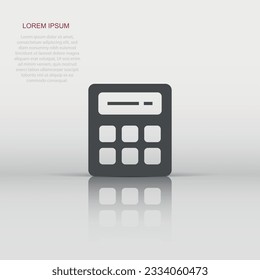 Calculator icon in flat style. Calculate vector illustration on white isolated background. Calculation business concept.