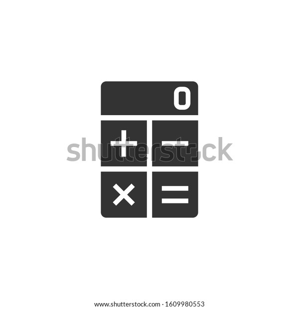 Calculator icon\
in flat style. Calculate vector illustration on white isolated\
background. Calculation business\
concept.