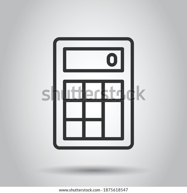 Calculator icon\
in flat style. Calculate vector illustration on white isolated\
background. Calculation business\
concept.