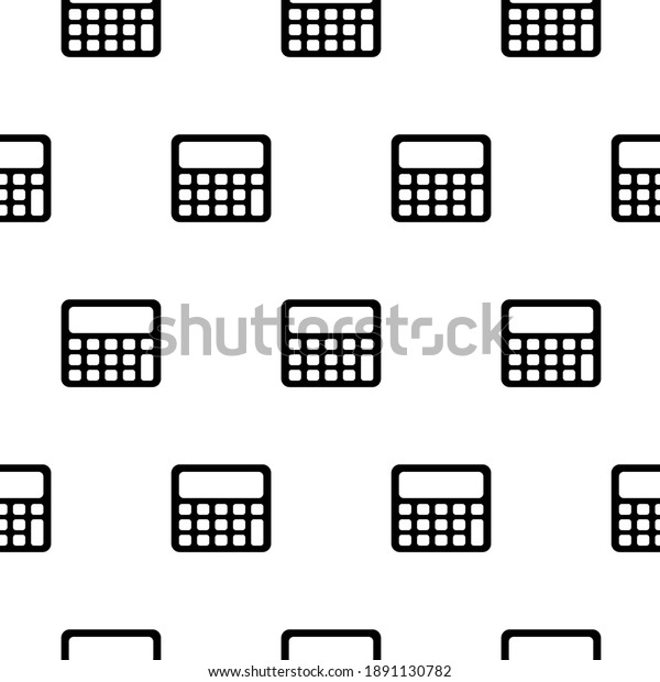 Calculator icon\
in flat style. Calculate vector illustration on white isolated\
background. Calculation seamless\
pattern