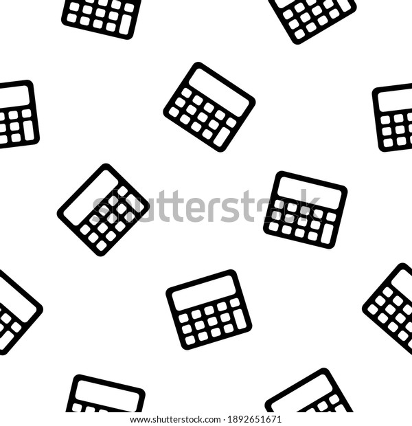 Calculator icon in flat style. Calculate vector\
illustration on white isolated background. Calculation seamless\
pattern finance\
concept.