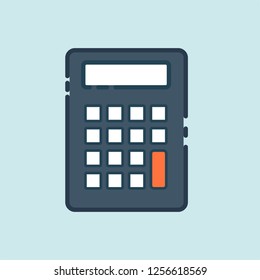 Calculator icon in flat style. Illustration of electronic calculator