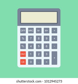 Calculator icon in flat style. Calculator isolated on a colored background. Vector electronic calculator.