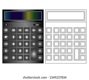 Calculator icon in flat style. Calculator isolated on a colored background. electronic calculator.