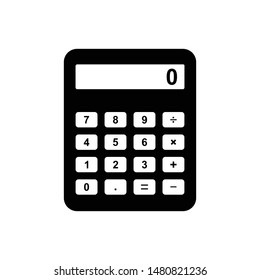 Calculator icon in flat style isolated on white background. For your design, logo. Vector illustration.
