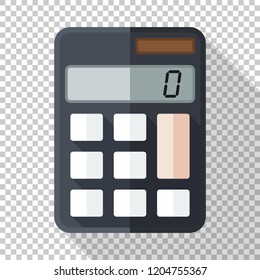 Calculator icon in flat style on transparent background