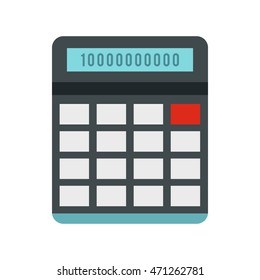 Calculator icon in flat style on a white background
