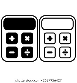 calculator icon, flat style pictogram icon for ui or ux mobile app, vector illustration logo symbol design, isolated on white