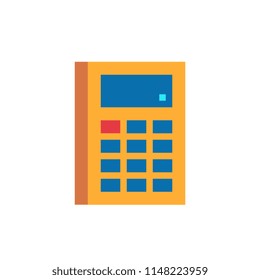 Calculator icon. Flat style. Pixel art. Isolated abstract illustration. 8-bit sprite.Design stickers, logo, mobile app. 