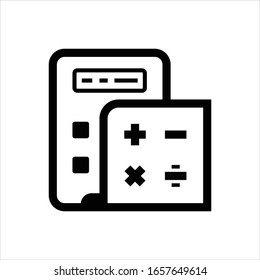Calculator icon. Flat vector graphic in white background.
