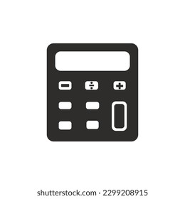 calculator icon, flat vector illustration