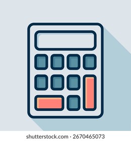 Calculator icon flat vector illustration for finance accounting, mathematics education school learning symbol