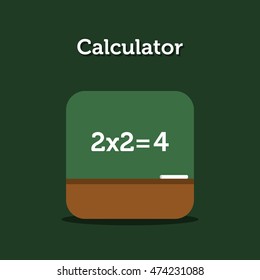 Calculator icon flat vector illustration, simple and clean icon