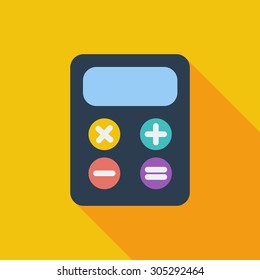 Calculator icon. Flat vector related icon with long shadow for web and mobile applications. It can be used as - logo, pictogram, icon, infographic element. Vector Illustration.