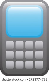 Icono de la calculadora en estilo de Vector azul brillante