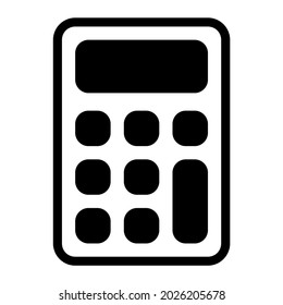 Calculator icon with glyph style. Suitable for website design, logo, app and UI. Based on the size of the icon in general, so it can be reduced.