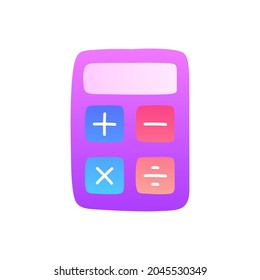 Calculator icon in gradient color style, isolated on white background 