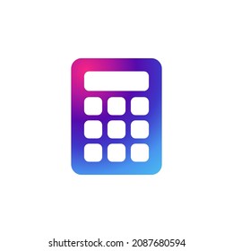 Calculator icon with gradient purple effect.