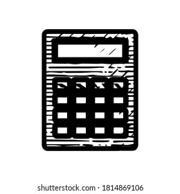 ilustración vectorial dibujada a mano del icono de cálculo aislada en fondo blanco