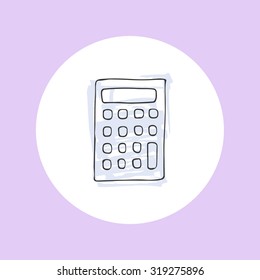 Calculator icon. Hand drawn vector illustration for your design.
