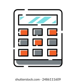 Calculator icon hand-drawn vector illustration