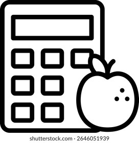 calculator icon illustration design with outline, this is not made from any AI generation