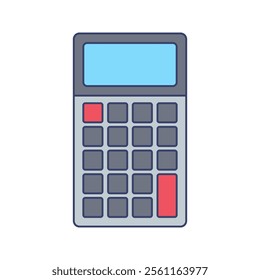 Calculator Icon Illustration in Flat Style .Ideal for construction, engineering, and industrial design projects.