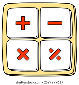 calculator icon illustration hand drawn isolated vector