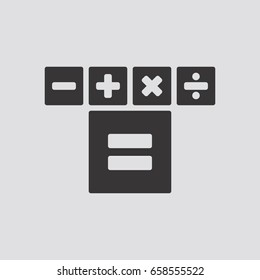 Calculator icon infographic isolated on grey background.Vector illustration.