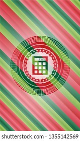 calculator icon inside christmas badge.
