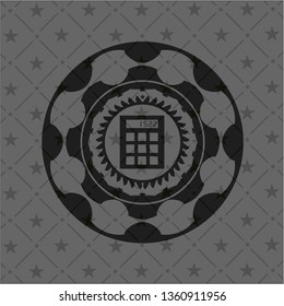 calculator icon inside dark badge