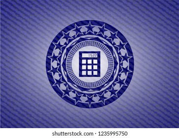 calculator icon inside denim background