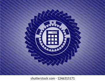 calculator icon inside denim background