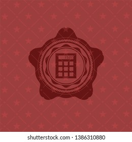 calculator icon inside red icon or emblem