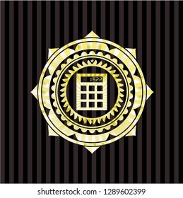 calculator icon inside shiny badge