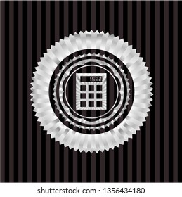 calculator icon inside silver shiny badge
