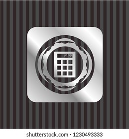 calculator icon inside silvery shiny badge