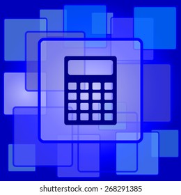 Calculator icon. Internet button on abstract background. 