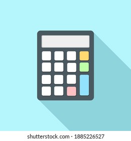 Calculator icon isolate on blue background.