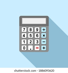 Calculator icon isolate on blue background.