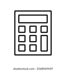 Calculator icon Isolated flat vector in outline