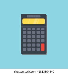Calculator icon isolated on blue background. vector with flat illustration style