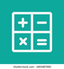 Calculator icon isolated on Green background. Vector illustration. Eps 10.