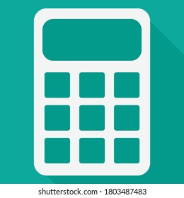 Calculator icon isolated on Green background. Vector illustration. Eps 10.