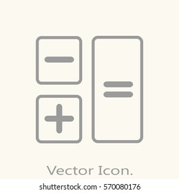 Calculator icon isolated sign symbol and flat style for app, web and digital design. Vector illustration.